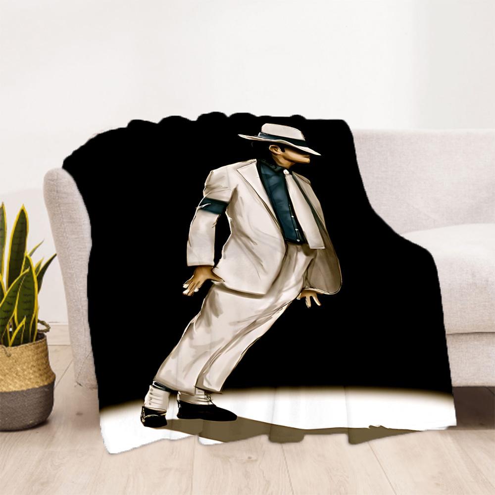 1 unidad Manta de Picnic Michael Jackson Moonwalk Ligera de Franela, Uso en Todas las Estaciones para Sofá, Exterior, Camping, Sala de Estar, Oficina, Silla