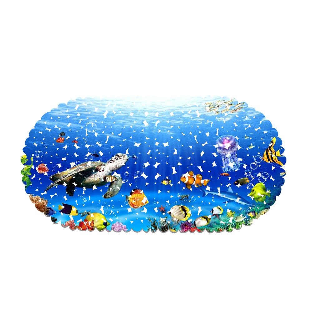 Underwater World Bathroom Mat Bath Room Floor Mat Pvc Bathtub Non-Slip Mat Waterproof Bath Foot Mat Pattern Available