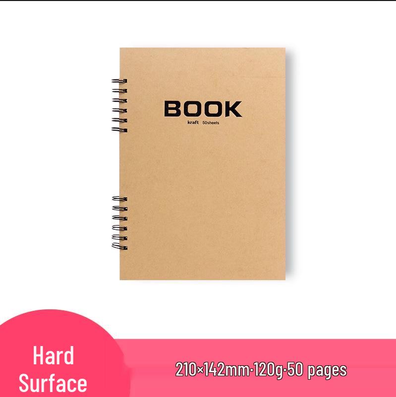 ZunJue Spiral Bound Kraft Paper Sketchbook: A4/A5 Retro Blank Painting Book