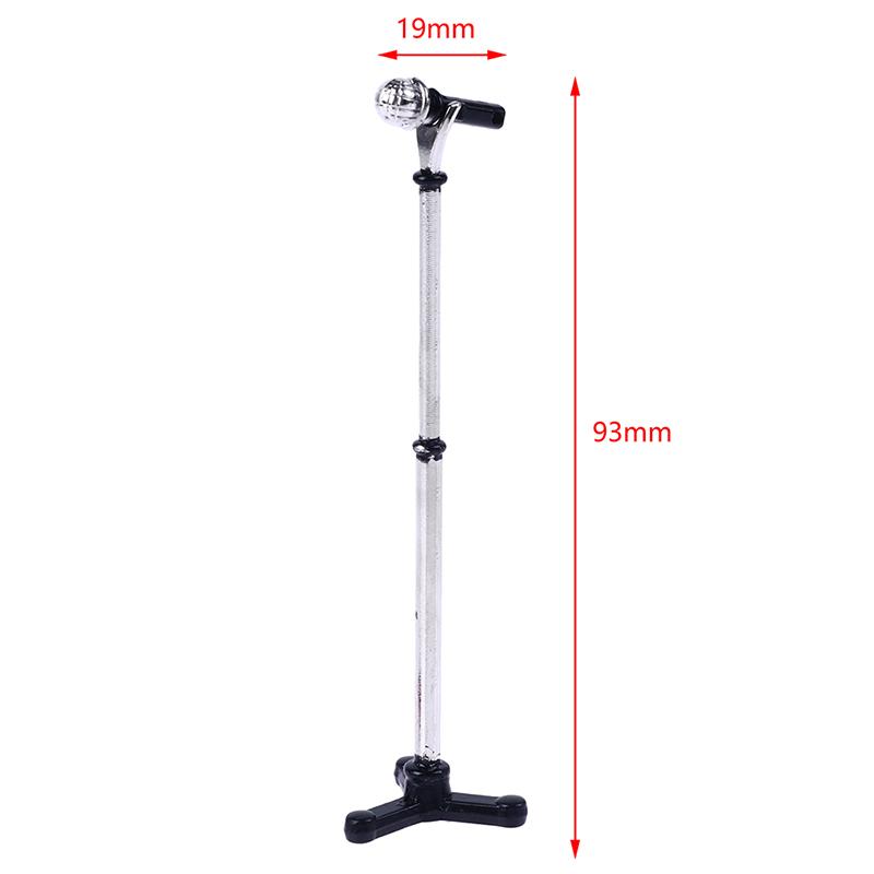 1:12 Dollhouse Miniature Microphone Model w/Stand Musical Instrument Furniture Decor Toy