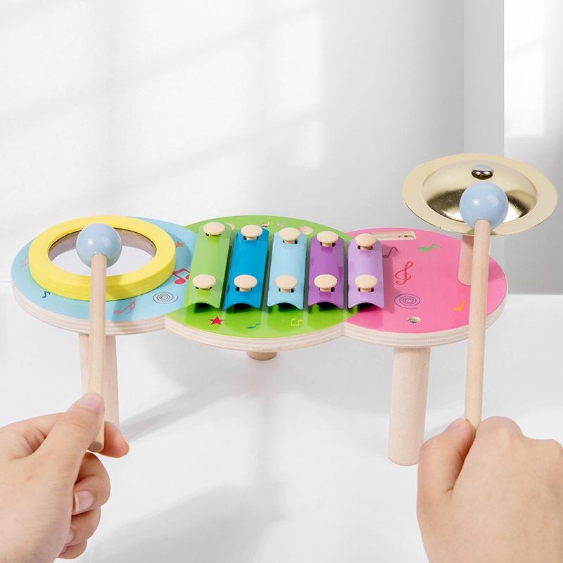 High-quality Wooden Children's Educational Multifunctional Music Table Cognitive Rhythm Enlightenment Toy Set