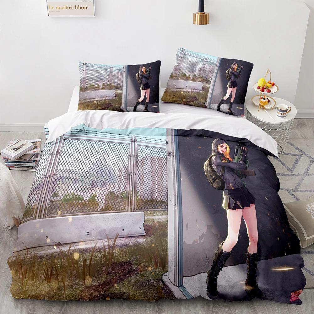 Comforter Pubg Bedding Set Single Twin Full Queen King Size Game Pubg Bed Set Aldult Kid Bedroom S 3D Print Men Women 034