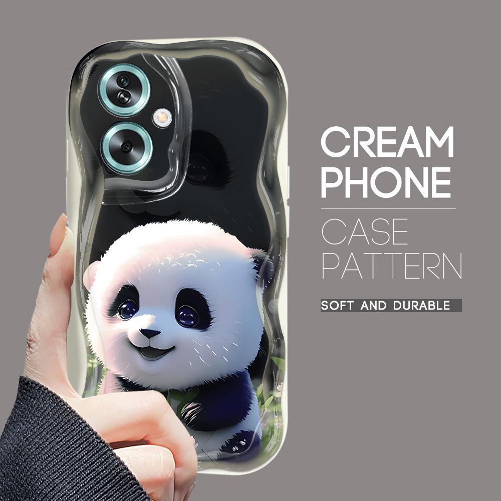 Roztomilý kreslený vzor s krémovou texturou Pouzdro s vlnitým okrajem, měkký silikonový kryt, pouzdro na telefon OPPO Reno Realme