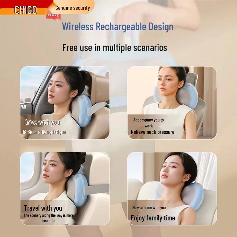 Chigo Neck and Shoulder Massage Pillow with Heat Therapy CN Plug (adapter Included)