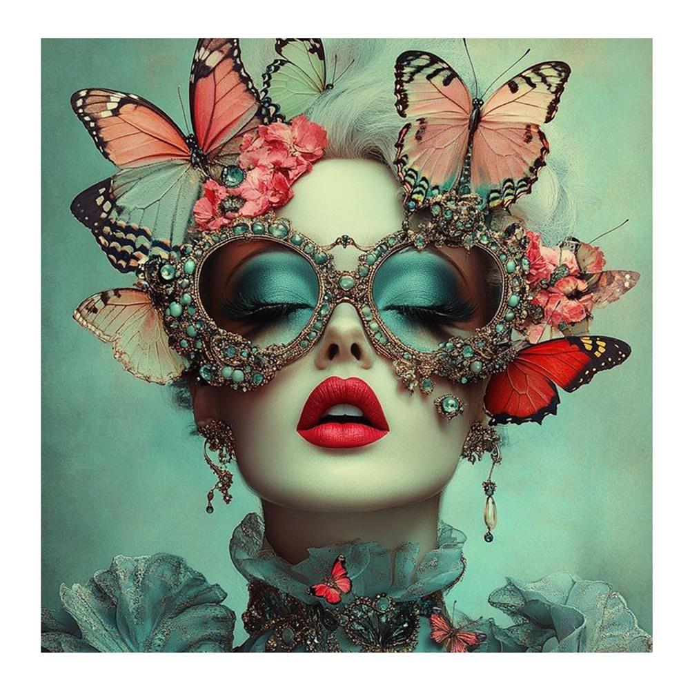 5D DIY Malowanie Diamentami Sztuka Surrealizm Kwiaty Okulary Przeciwsłoneczne Dziewczyna Ptak Mozaika Zestaw Haftowany Rhinestone Krzyżyk Wystrój Domu