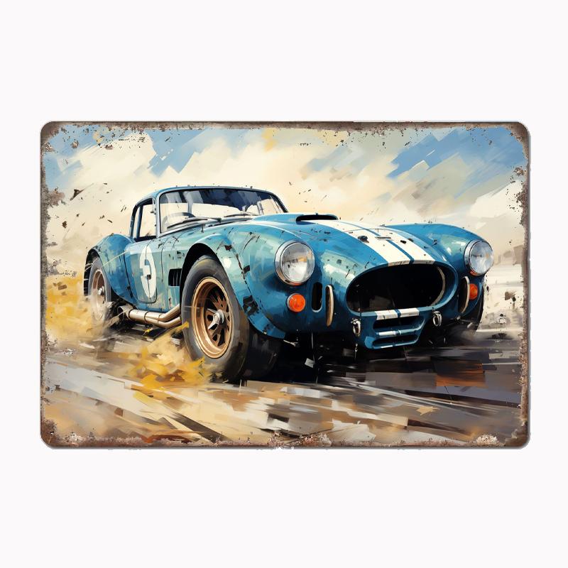 Poster „Alter AC Cobra Oldtimer für dein Zimmer“ aus Metall, Wanddekoration fürs Badezimmer, Blech, Heimdekoration