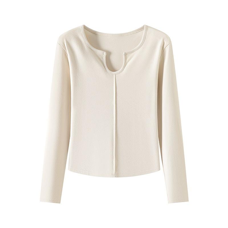 2 Splicing Bottoming Shirt Women's Autumn and Winter New Simple Inner Slim-fitting Temperament Shirt Long-sleeved Top