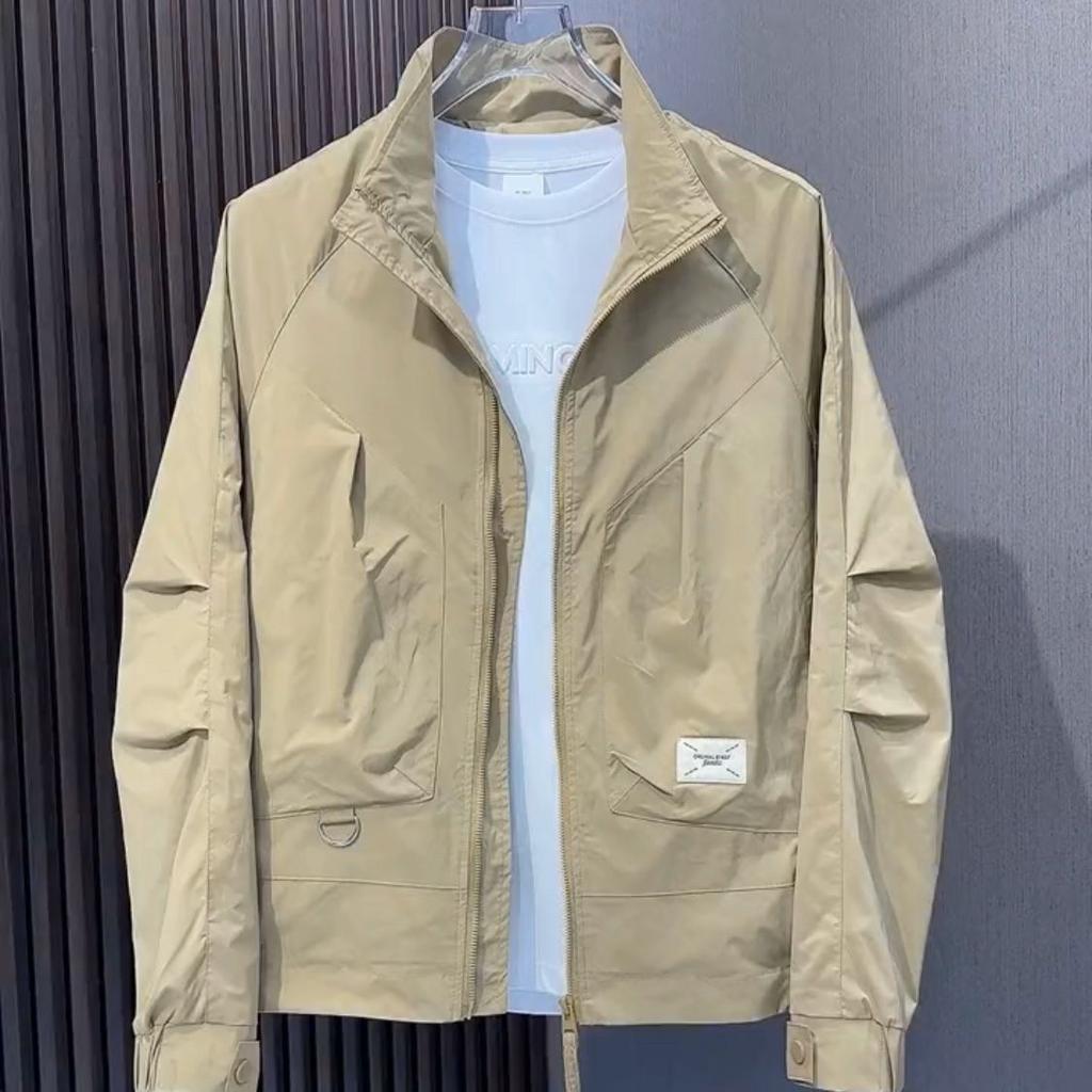 Herbst Herren Casual Sportlich Atmungsaktiv Outdoor Stehkragen Reguläre Jacke Lockeres Material