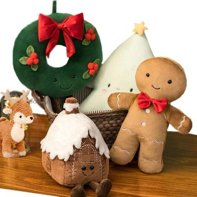 Vianočný perníkový chlieb Plnený vankúš, čokoládová sušienka, dekorácia chatky, vankúš, zábavná vianočná dekorácia na stromček, plyšová bábika