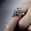 Adjustable Vintage Tiger Ring Men Women Copper Silver-Plated Open Band Zodiac Animal Jewelry