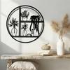 Minimalist Black Metal Circle Plant Shelf Wall Art Sculpture for Kitchen Dining Room Home Decor New Year Gift