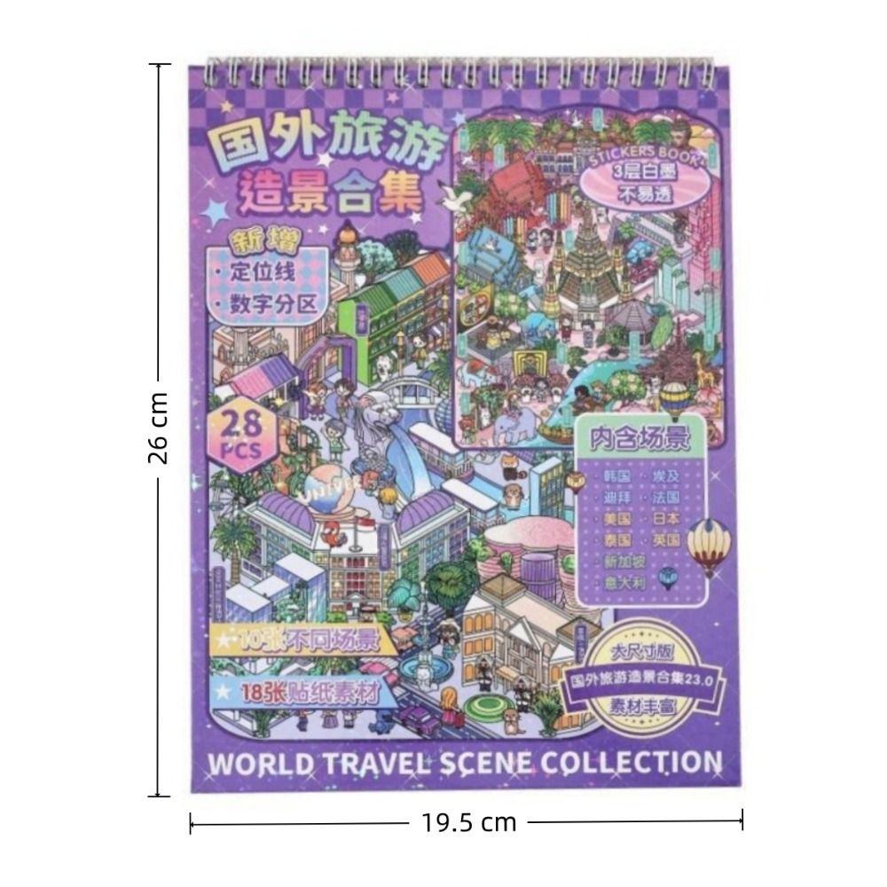 Famous Cityscape Mini Scene Stickers Travel Theme DIY Journal Stickers Collage Stickers Kids Craft