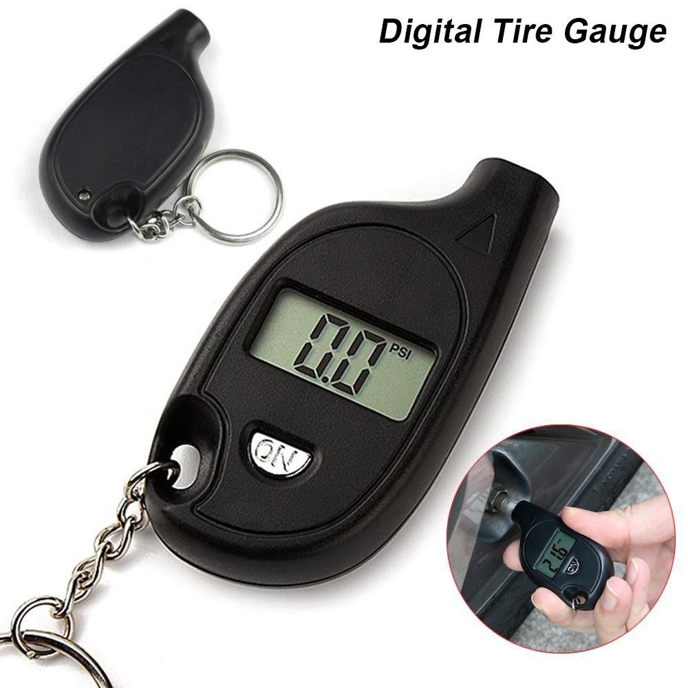1Pcs with LCD Display Tire Air Pressure Tester 5-100PSI Portable Digital Tire Gauge Keychain Tire Inspection Tool