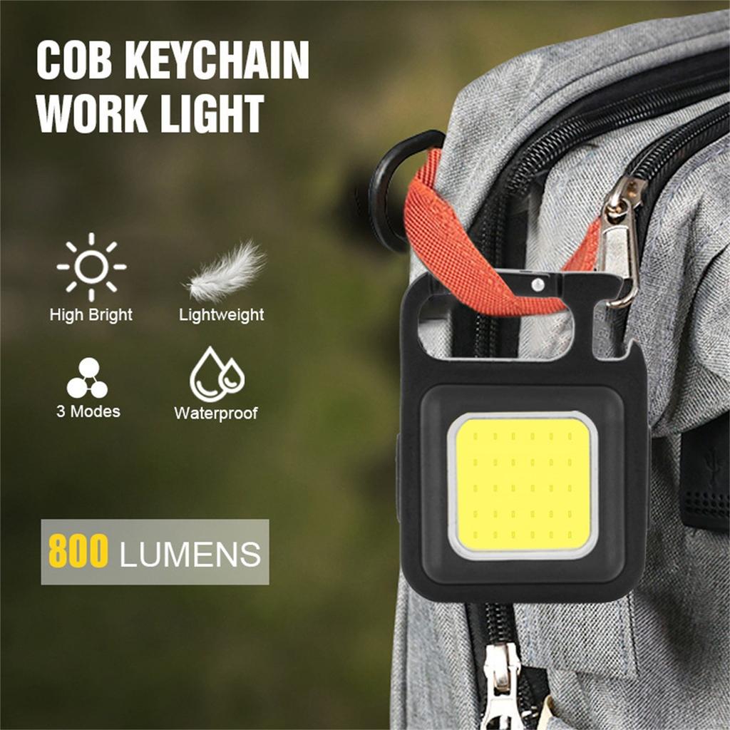 Small COB Flashlight 800Lumens Bright Rechargeable Keychain  Flashlights Portable Pocket Light For Outdoor