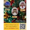Brooklyn Bridge Snow New York Ornament - NYC Holiday Collectible, Double-Sided Brass with Glitter and Epoxy, Gift-Boxed, 2.5 x 3 Inch by ArtMalore