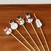 100Pcs Festive Christmas Fruit Skewers With Santa, Snowflake And Tree Designs - Disposable Bamboo Skewers For Parties, Desser