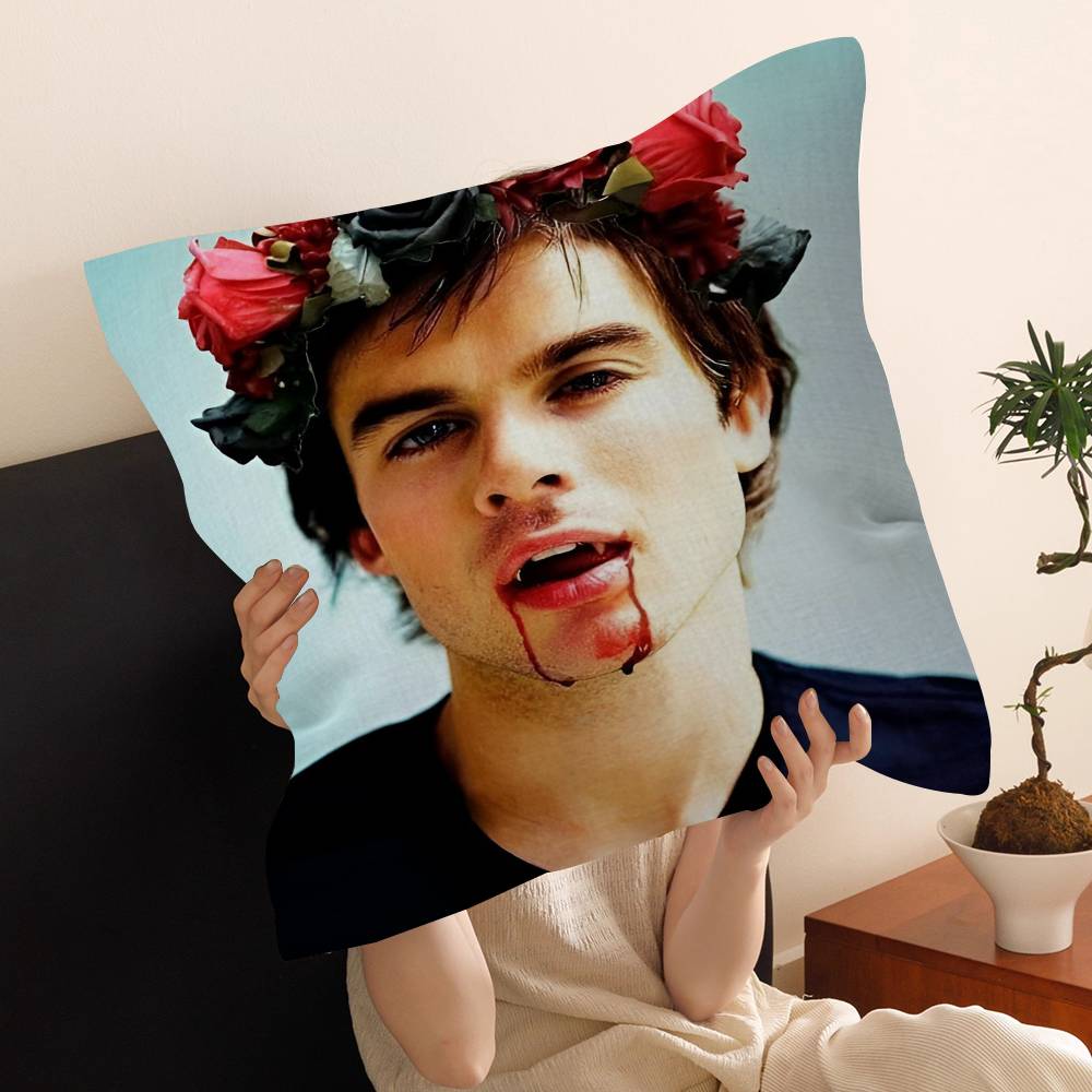 Pc Damon Salvatore Vampire Diaries Kissenbezug Auto Überwurf Kissenbezug für Sofa Auto Weihnachtsgeschenk xcm xcm