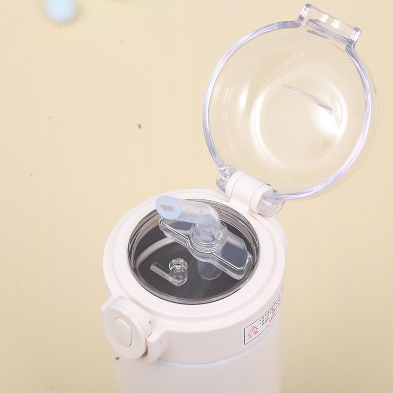 Cute Cartoon Insulated Stainless Steel Tumbler With Flip Lid 300ml 400ml Portable Travel Cup Students Office Kids