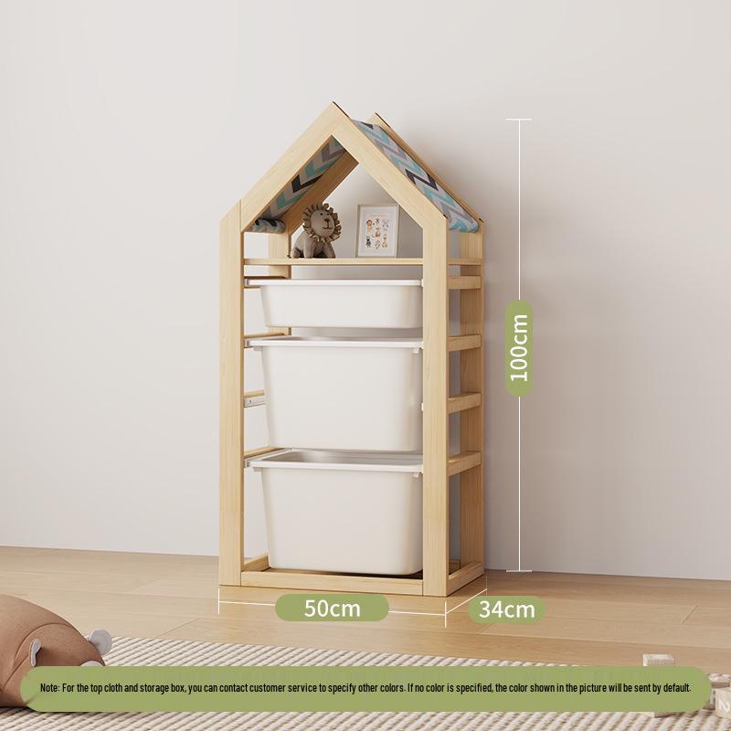 Children's Solid Wood Toy & Book Storage Shelf and Cabinet