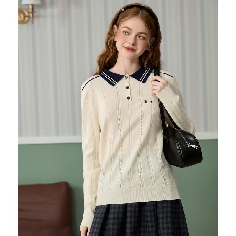 TonLion Women's Polo Neck Knit Sweater