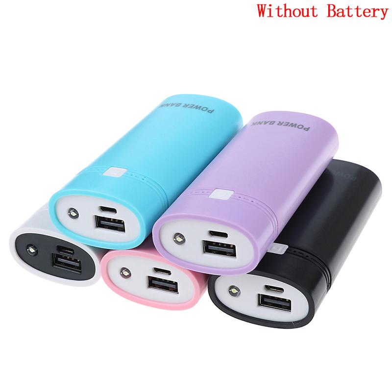 2x 18650 USB Mobile Power Bank Battery Charger Box Case with flashnight