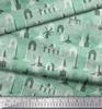 Soimoi Purple Japan Crepe Satin Fabric Text & Monuments Architectural Print Sewing Fabric Metre 42 Inch