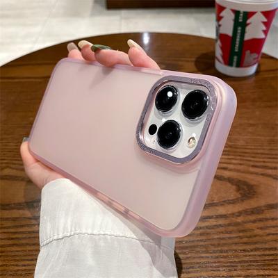 Matte Shockproof Bumper Phone Case For Iphone 14pro Max 13 12 11 Pro Max 14 Plus Camera Lens Protection Transparent Back Cover