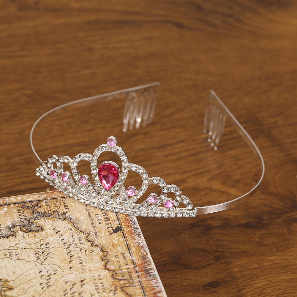 Silver Child's Diamond Headband Comb Tiara for Crown Dance Performance