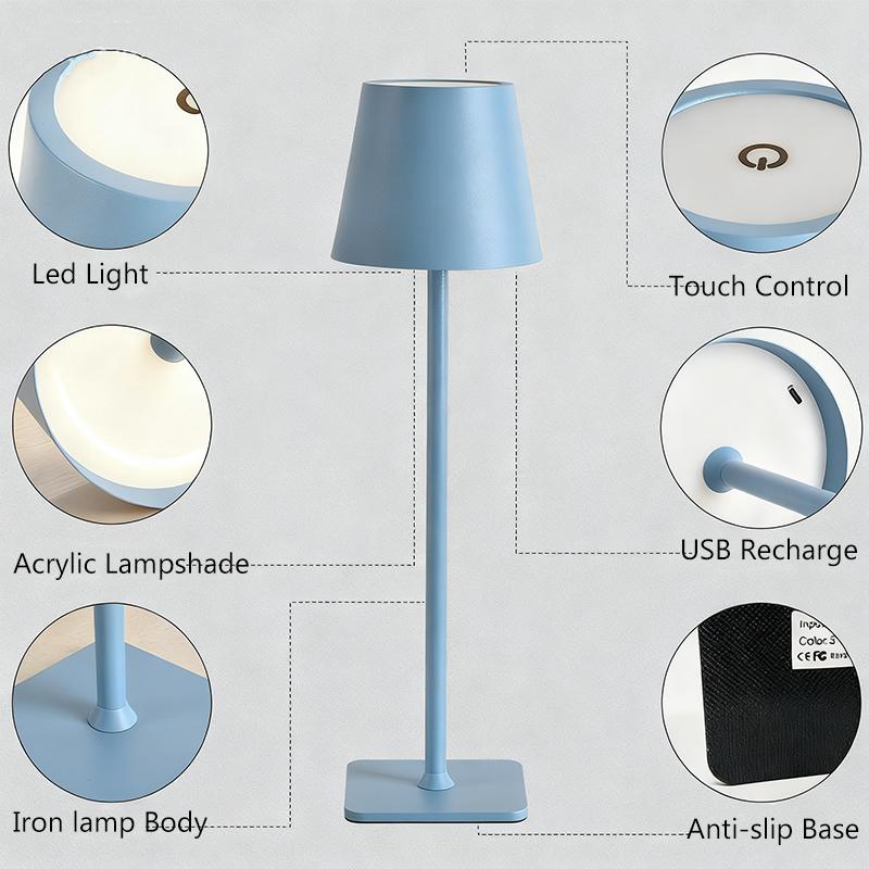 Modern LED Desk Lamp Touch Control Dimmable Brightness Color Temperature Adjustable Eye Protection Light for Study Read Office