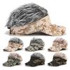 Men Women Camo Baseball Cap With Fake Flair Hair Sunshade Hat Adjustable Headwear