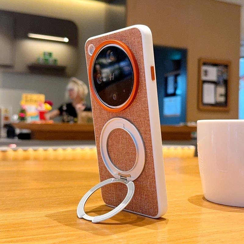 Applicable to Mi 11Pro mobile phone case magnetic suction rotating bracket Mi 11 cloth pattern 11Promax protective cover anti-drop