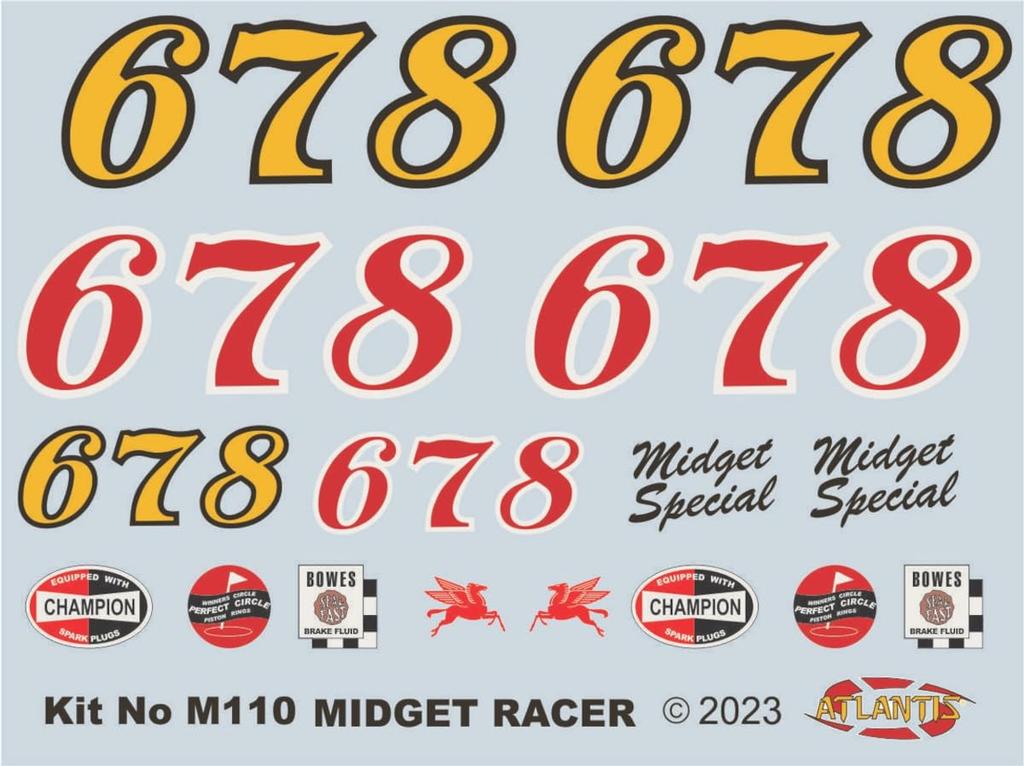 Atlantis Model Midget Racer Plastic Model ATLAMCM110 1/20