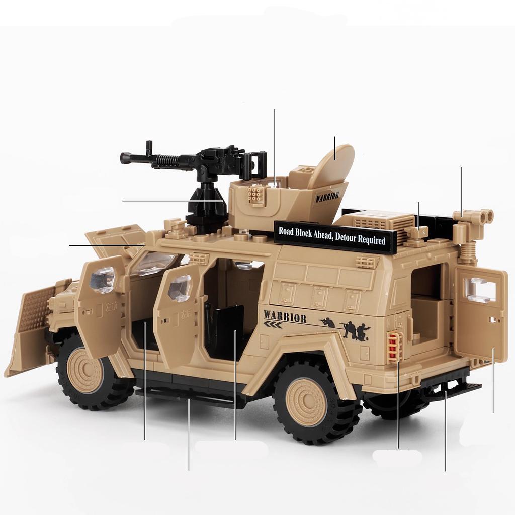 Set di Mattoncini Militari Veicoli Corazzati Veicoli Fuoristrada Forze Speciali Veicoli Antirivolta Swat Bambini Bambine Giocattoli da Assemblare Playset