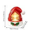Resin Christmas Figurine Warm Glow XmasHat Statue Light Christmas Elf Hat Ornament  Home Decoration