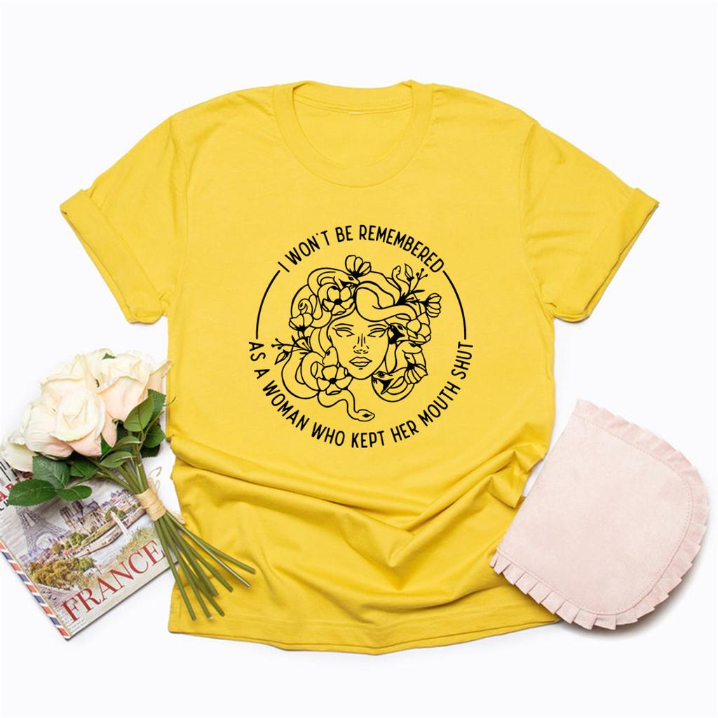 I Won't Be Remembered As A Woman Who Kept My Mouth Shut Tshirt for Women Feminist T Shirt Girl Power Tee Women's Graphic T Shirts