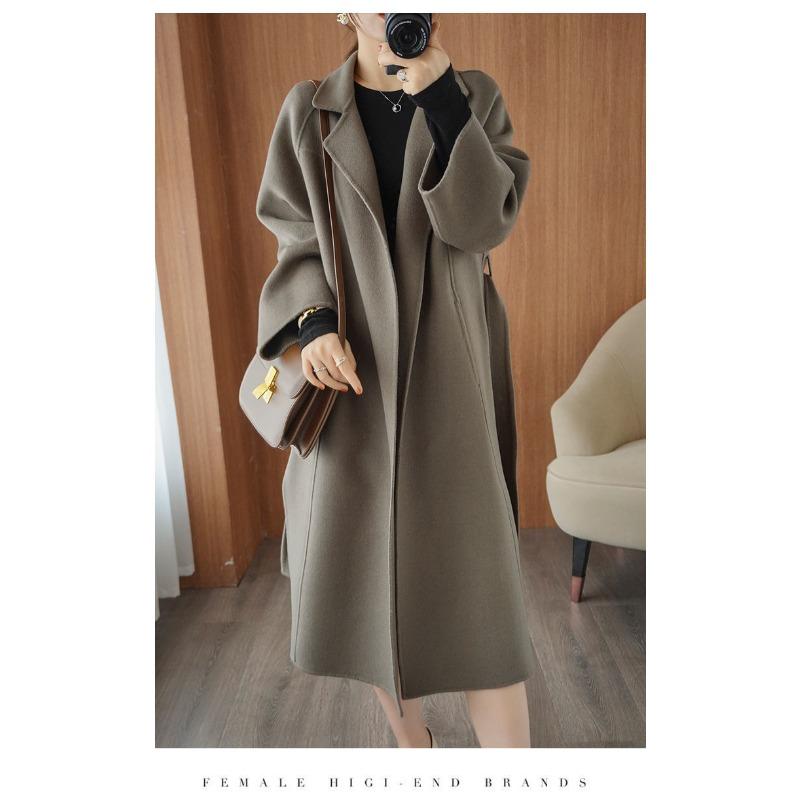 Autumn Winter Solid Color Double-faced Fleece Coat Women Loose Casual Temperament Outwear Cardigan Top
