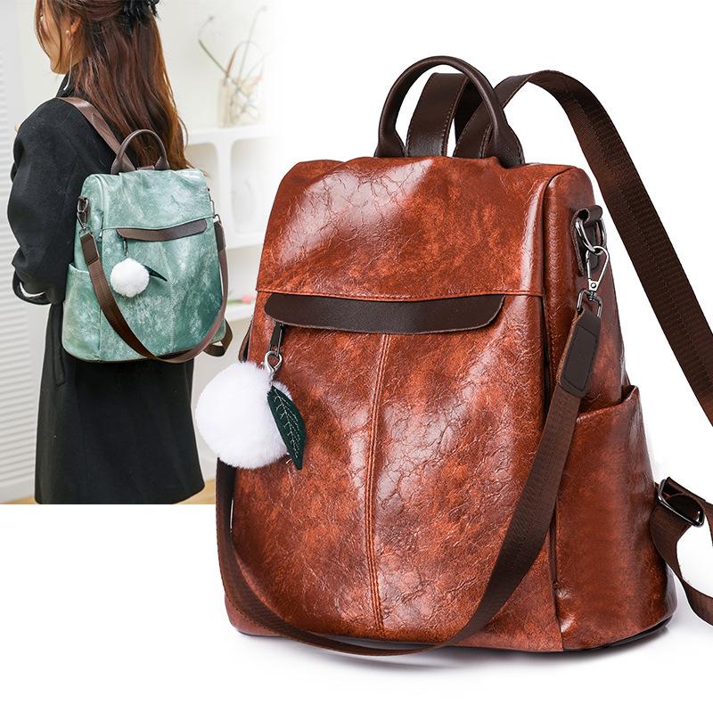 Trend anti-theft backpack women's new fashion multi-functional casual backpack retro backpack