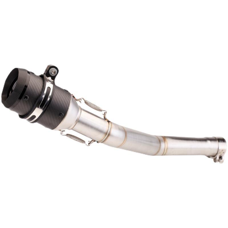 Compatible CFMOTO 400NK Carbon Fiber Exhaust Modification - Direct-Fit Mid-Section Muffler Replacement.
