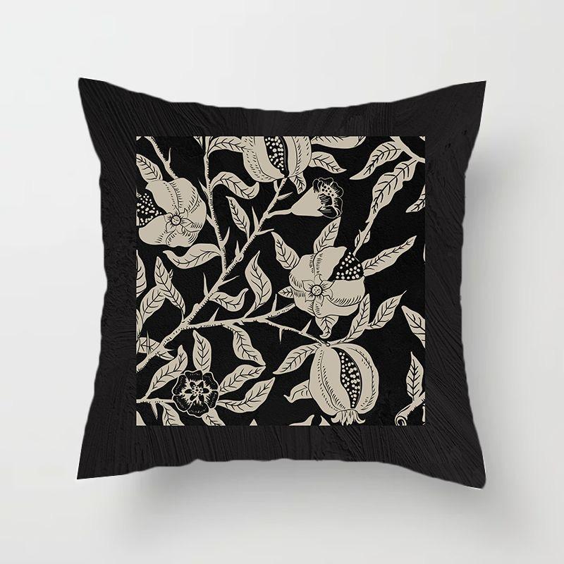Plants and Geometric Patterns Square Polyester Pillowcase Sofa Living Room Decorative Cushion Cover Bedroom Bedside Pillow Cover