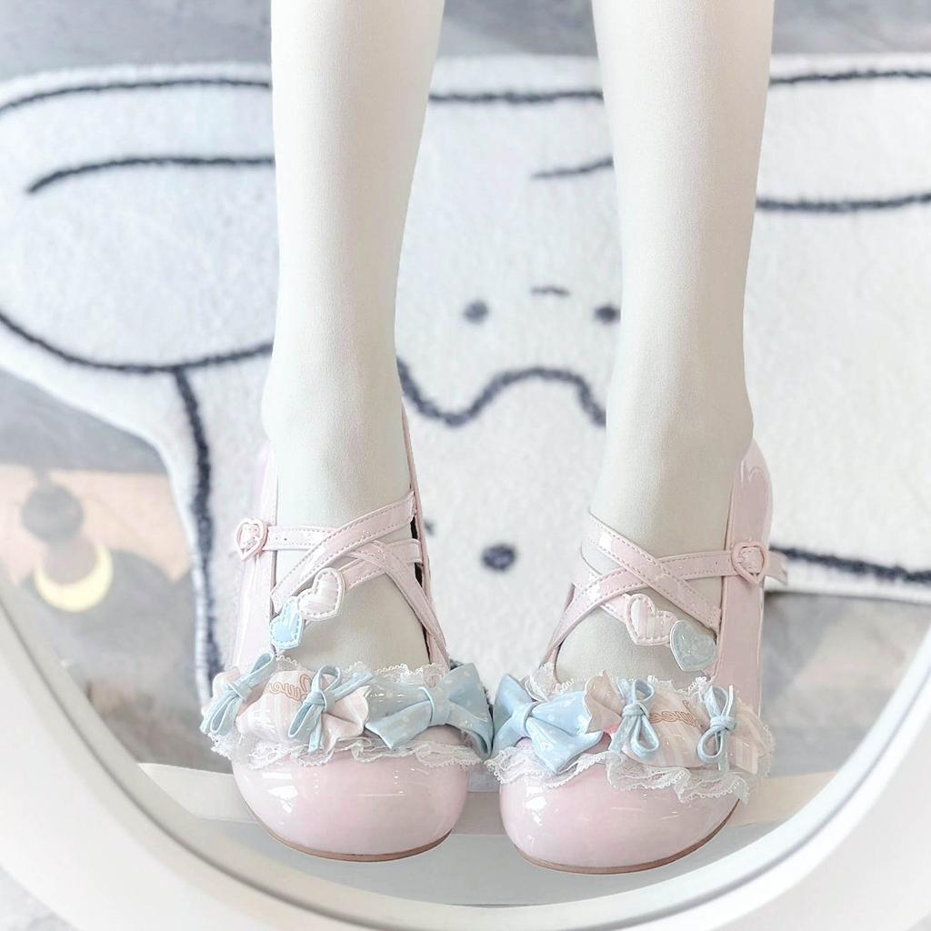 2025 Trendy Women's Charming Mary Jane Low Heel Leather Shoes Court Style Sweet Princess Girlish Flats