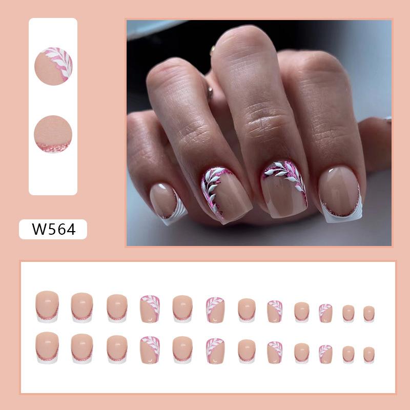 Summer Colorful Fresh And Cute Flowers European And American Fake Nails Solid Color Matte Nail Art Pieces Fashion Wear Nail