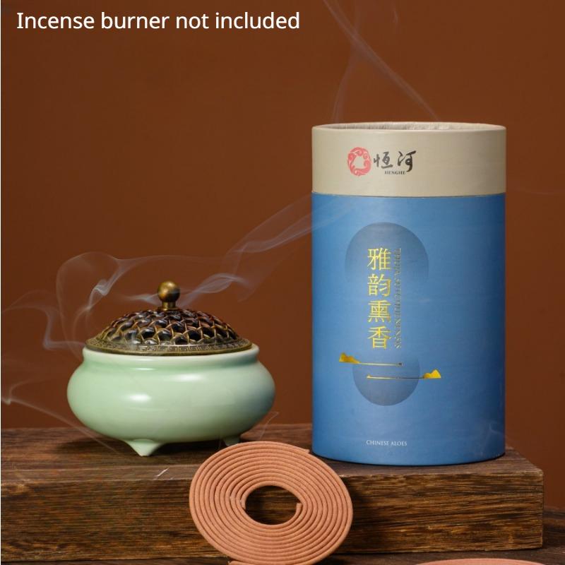 120 Disc Natural Coil Incense Rose Jasmine Osmanthus Sandalwood Ceramic Censer Home Indoor Toilet Deodorant Lasting Aromatherapy