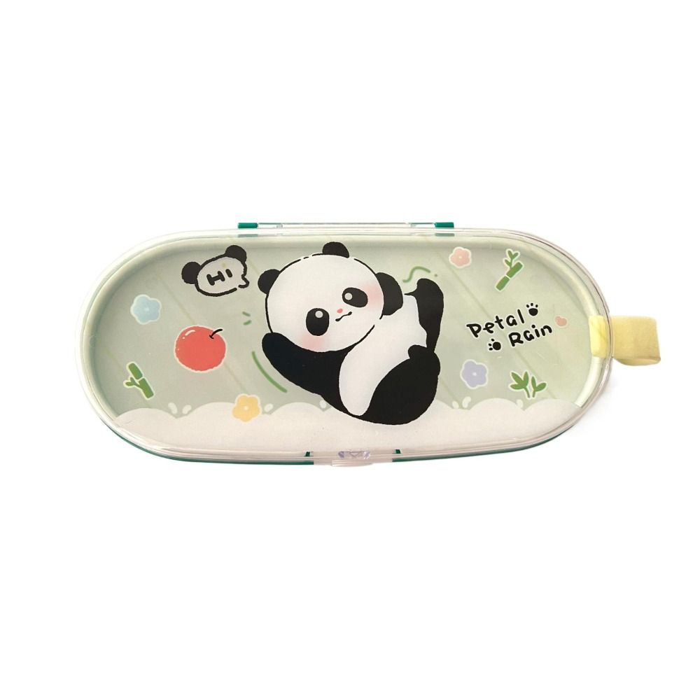 

Пластиковый пенал двухслойная сумка для хранения ручек мультяшный пенал зелёный