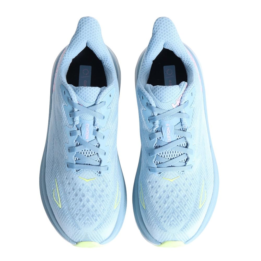 HOKA ONE ONE Clifton 9 Bred Løpestørrelse Lyseblå og Rosa Damesko, 23.0,