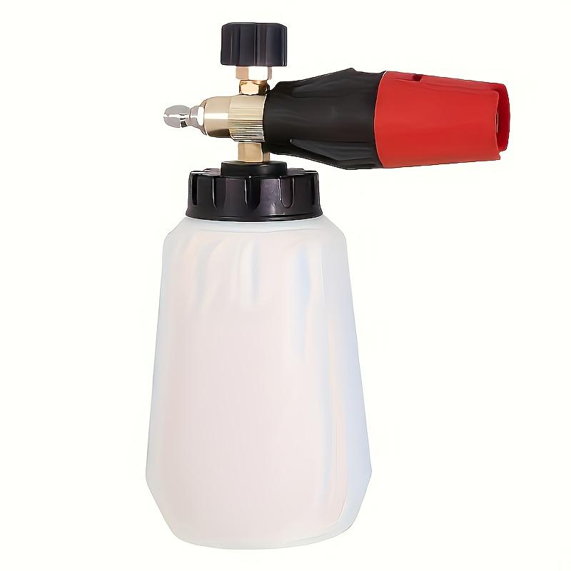 

Car Wash Foam Cannon, 1/4 Quick Connect, 1L/0.264 US Gallon, Red-Black Casing & Clear Bottle, Works with Pressure Washer