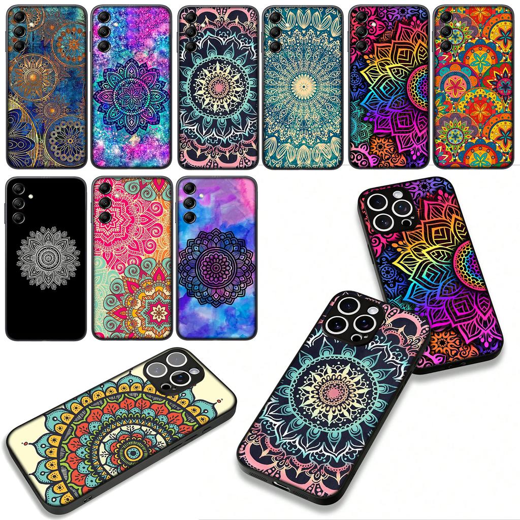 Floral Paisley Mandala Flower Texture Phone Cover Case for Apple iPhone 16 15 14 Plus 13 12 Mini 17 Pro Max + ProMax 16E Air 16+
