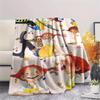 1PC Pippi Longstocking Print Flannel Blanket, High quality Comfortable for All Seasons, Home Decor, Warmth and Comfort, Perfect for Christmas Gifts113