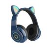 B39 Cute Cat Ear Headset Wireless BT5.0 Foldable Gaming Headphone with Flash RGB Lights Earphone TF