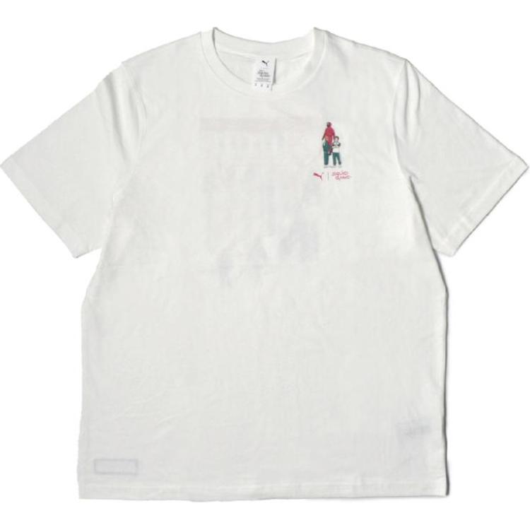 Puma Graphic Print Crew Neck Short Sleeve T-Shirt Men Tops White 62742602
