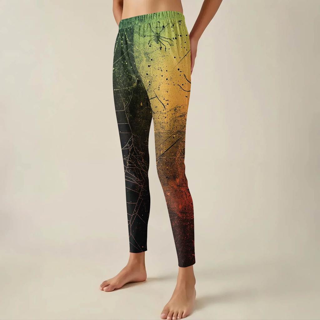 Women's Pants Halloween Printed Stretchy Soft Bottoms Casual Home Sleeping Pants